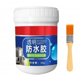 Crack Seal Glue 300Gm With Brush Transparent Waterproof Glue For Roof Leakage Crack Seal Agent Roof Water Leakage Solution Water Proof Glue Transparent Glue Waterproofing (300Ml)