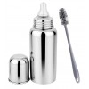 Stainless Steel Baby Feeding Bottle 250ml Baby Milk N Water Feeding Bottle with FREE Silicone Bottle Cleaning Brush Soft Silicone Teat Leak Proof Feeder for 0-2 Years Babies