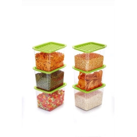 Fridge Storage Containers Plastic Refrigerator Box With Handles And Airtight Lid Unbreakable Kitchen Storage L Vegetable, Food, Fruits Basket 1600Ml Multicolour Lid Pack Of 2 - Clear