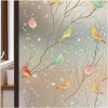 Window Film Decorative No Adhesive, Frosting Privacy Film for Glass Windows, Static Cling Frosted Window for Home Office UV Protection 45x200cm (GLUELESS Glass Birds Film)