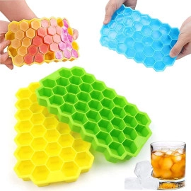 Silicon Ice Cube Mould for Freezer Silicone Ice Trays Small Cubes for Whiskey Ice Cube Tray for Fridge Tray for Bar Ice Cube Tray Mould (24 Grid Ice Tray) Multicolor