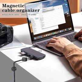 Magnetic Cable Clips Cord Holder,Cable Smooth Adjustable Under Desk Cable Management,dhesive Wire Holder Keeper Organizer for for Home Office Desk Phone Car Wall Desktop Nightstand