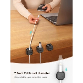 Magnetic Cable Clips Cord Holder,Cable Smooth Adjustable Under Desk Cable Management,dhesive Wire Holder Keeper Organizer for for Home Office Desk Phone Car Wall Desktop Nightstand