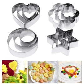 Cookie Cutter 20Pcs/Set Pastry Fruit Molds Stainless Steel Heart Flower Round Star Biscuit Mould Fondant Cutting Cutters Mould