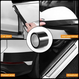 Car Sticker Carbon Fiber Rubber,Entry Guard Protector Strip Car Door Sill Protector,Bumper Door Guard Scuff Plate Protectors Tape Anti-Scratch Step 5 M Polyvinyl Chloride