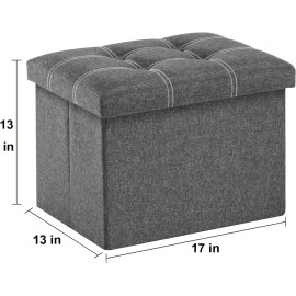 Linen Cube Shape Sitting Stool With Storage Box Living Foldable Storage Bins Multipurpose Clothes, Books And Toys Organizer With Cushion Seat Lid 30 X 30 X 30 Cm (Grey), Blue-Green