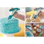 E-z Deco Icing Pen Cookie Cake Pastry Decorating Set Frosting Icing Piping Bag Tips with Nozzles (ABS & Steel)