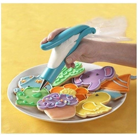 E-z Deco Icing Pen Cookie Cake Pastry Decorating Set Frosting Icing Piping Bag Tips with Nozzles (ABS & Steel)