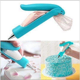 E-z Deco Icing Pen Cookie Cake Pastry Decorating Set Frosting Icing Piping Bag Tips with Nozzles (ABS & Steel)