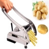 Stainless Steel Fries Potato Cutting Cutter Machine Maker Slicer Chopper with 2 Chips Cutter, Salad Vegetable & Potato Chipper French Fries Cutter for Kitchen (Pack of 1)