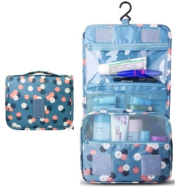 Portable Multifunctional Hanging Travel Toiletry Case Travel Organizer Cosmetic Bag for Women & Men Kit with Hanging Hook (Colour May Vary)