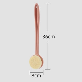 1 Pc Bath Brush Back Scrubber with Soft Bristles Long Handle Bathing, Spa Body Massage Pink