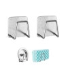 2Pack Adhesive Sponge Holder for Kitchen Sink, Stainless Steel Sponge Holder Sink Caddy Waterproof Kitchen Sink Sponge Holder Sponge Holder for Kitchen Accessories (Silver, 2)