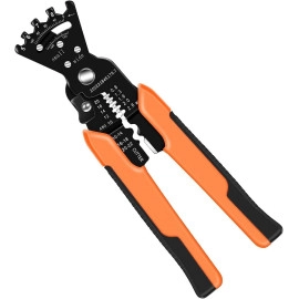 5-in-1 Wire Crimping Pliers Wire Stripper Multifunctional Wire Cutter Wire Crimper Professional Automatic Wire Stripping Pliers Tool Wire Cutting Winding Wire Bending for Electrician