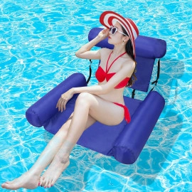 Water Hammock,Swimming Pool Beach Floating Recliner Inflatable Water Hammock Floating Bed Lounge Chair Drifter Swimming Pool Beach Float for Adult with Pump