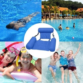 Water Hammock,Swimming Pool Beach Floating Recliner Inflatable Water Hammock Floating Bed Lounge Chair Drifter Swimming Pool Beach Float for Adult with Pump