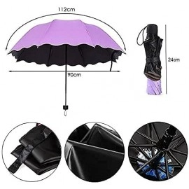 Umbrella Unisex Changing Secret Blossoms Occur with Water Magic Print 3 Fold Umbrella, Sun and Rain, Outdoor Car Umbrella for Women & Men (Random Colour)