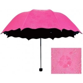 Umbrella Unisex Changing Secret Blossoms Occur with Water Magic Print 3 Fold Umbrella, Sun and Rain, Outdoor Car Umbrella for Women & Men (Random Colour)