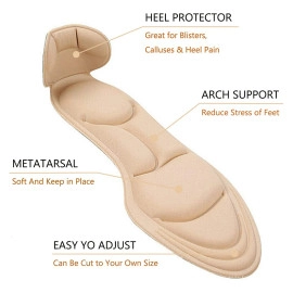 Heel Cushion Inserts Comfort Shoe Insoles Women Sponge Insoles for Heels Shoe Pads DIY Size Heel Cushion Heel Sore and Heel Spurs (Women 4.5-9.5) 1 Pair(2 PICES)