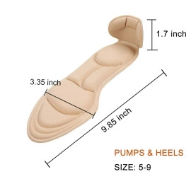 Heel Cushion Inserts Comfort Shoe Insoles Women Sponge Insoles for Heels Shoe Pads DIY Size Heel Cushion Heel Sore and Heel Spurs (Women 4.5-9.5) 1 Pair(2 PICES)