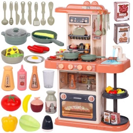 Kitchen Play Set Portable Pretend Food with Realistic Light Sound Toys for Toddlers Toy for Boys and Girls 36Pcs