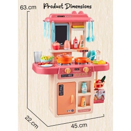 Kitchen Play Set Portable Pretend Food with Realistic Light Sound Toys for Toddlers Toy for Boys and Girls 36Pcs