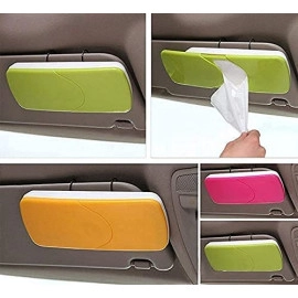 Car Tissue Box Holder Paper Case Organizer Container Storage Cover with Clip for Car Kitchen and Bathroom (Multicolor)