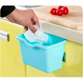 Plastic Open-Top Kitchen Cabinet Door Hanging Trash Garbage Bin Can Rubbish Container (Random Colors)