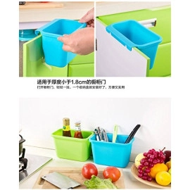 Plastic Open-Top Kitchen Cabinet Door Hanging Trash Garbage Bin Can Rubbish Container (Random Colors)