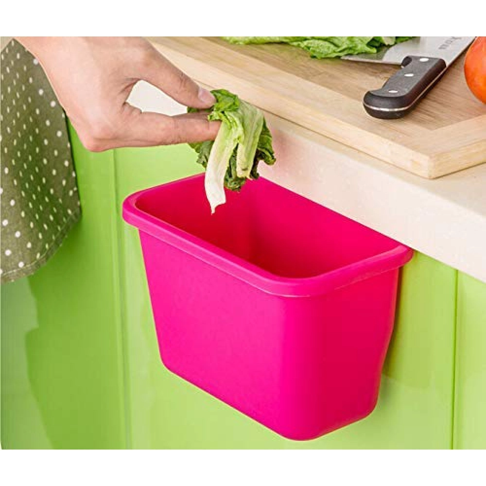 Plastic Open-Top Kitchen Cabinet Door Hanging Trash Garbage Bin Can Rubbish Container (Random Colors)