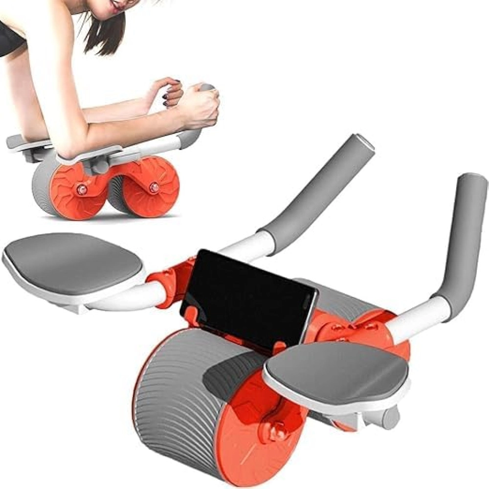 New Ab roller Wheel, Automatic Rebound 2 In 1 For Abs Workout, Abdominal Fitness Wheel for men women, Dynamic Core Trainer Plank Exercise Wheels with Phone Stand For Home Gym Fitness