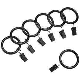 1 Curtain Clip Ring, Set of 7, Black