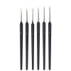 Nylon 6Pcs Paint Brushes Set For Fine Detailing Round Pointed Tip(Tip-000,00,0,1,2,3) (Black)