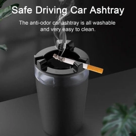 Portable Car Ashtray With Water Tank Smell Proof, Detachable Car Ash Tray for Most Car Cup Holder ，Smokeless Windproof Ash tray for Outdoor Travel or Home Office.