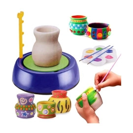 Toys Pottery Wheel with Clay and Painting Set Battery Operated Best Poterie Toy Game for Kids Beginners Boys and Girls, Crafts Sculpting Clay & Tools Best for Birthday Surpirises Gifts.