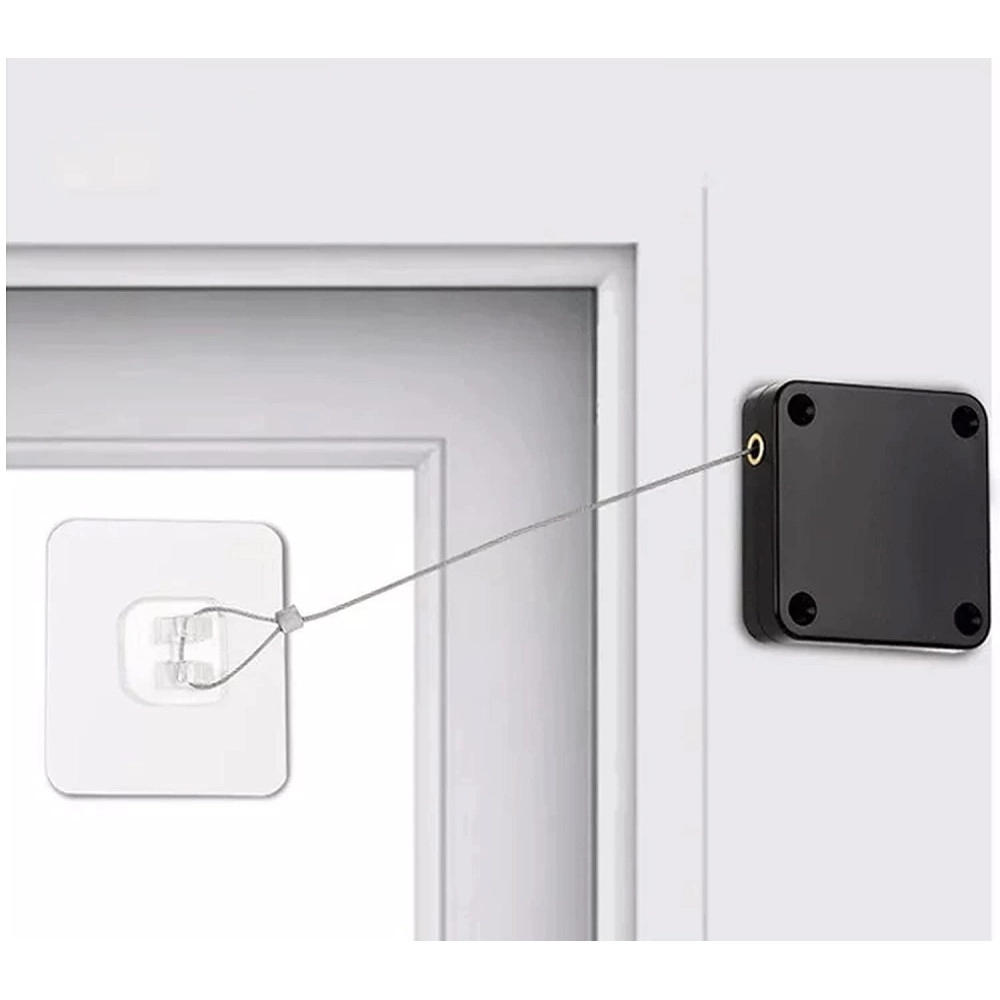 Free Automatic Door Closer, Multifunctional Automatic Door Closer, Automatically Self Closing Door with Drawstring for Internal Home Outdoor Iron Door - Random Color (Standard)