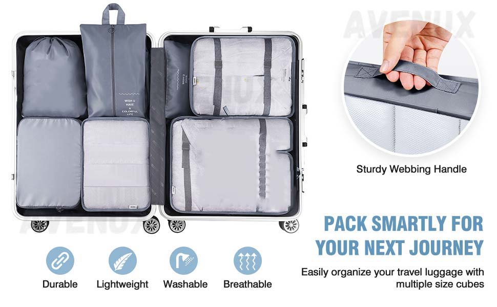 AVENUX-7pcs-Set-Travel-Organizer-Packing-Cubes-Lightweight-Travel-Luggage-Organi