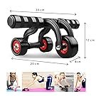 BELLUXA-Anti-Skid-Abdominal-Ab-Four-Roller-Exercise-Wheel-with-Knee-Mat-for-Stom