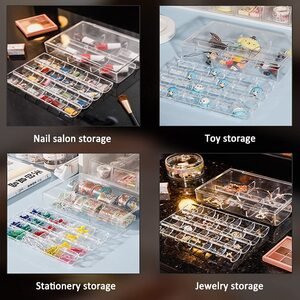 BHAVYAMJewelryOrganizerBoxPortable2LayerAcrylicJewelryStorageBoxOrganizerHolderc