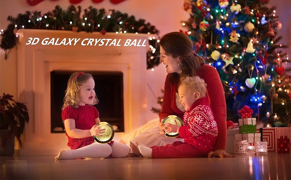 BITTZOOT3DGalaxyCrystalBallNightLampSolarSystemCrystalBallNightLightUSBTableColo