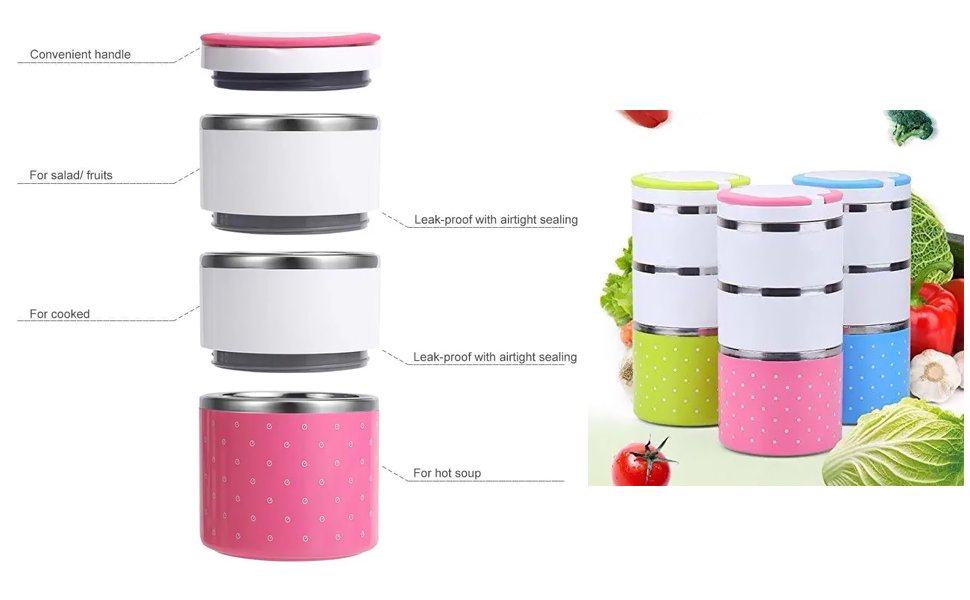 BSBDA3LayerHomioPremiumLunchBoxSetLunchBoxPicnicFoodContainerTifinHotBoxVacuumIn