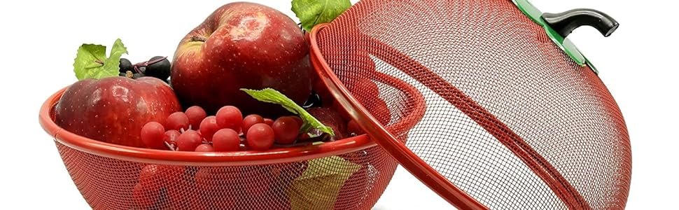 BhagwatiEnterpriseAppleShapeNetFruitsVegetablesBasketforKitchenFruitBasketwithNe