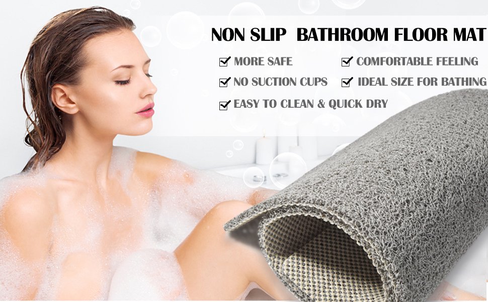 CARTSHOPPER-Soft-Textured-Bath-Mat-Non-Slip-Comfort-Bathtub-Mats-with-Drain-PVC-