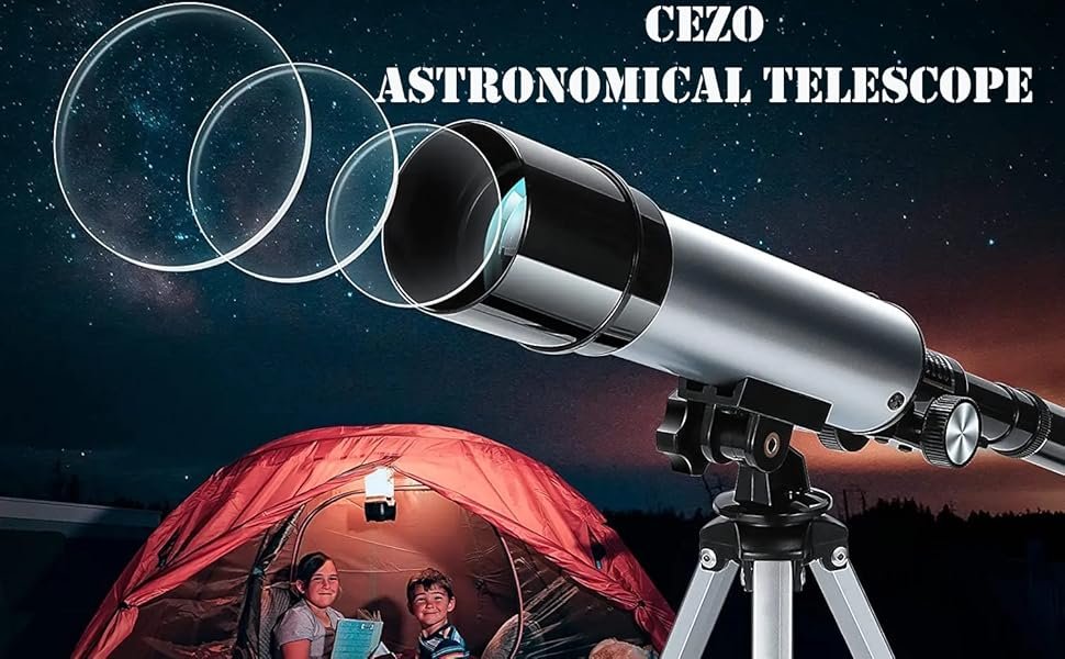 CEZO-Telescope-Zoom-90X-HD-Focus-Astronomical-Refractor-with-Portable-Tripod-Sta