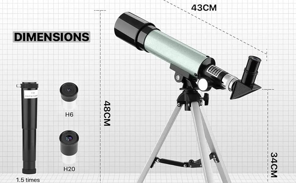 CEZO-Telescope-Zoom-90X-HD-Focus-Astronomical-Refractor-with-Portable-Tripod-Sta