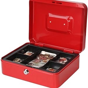 Crevizon-8-Inch-Medium-Size-Metal-Cash-Box-With-Coin-Trey-Strong-And-Easy-Key-Lo