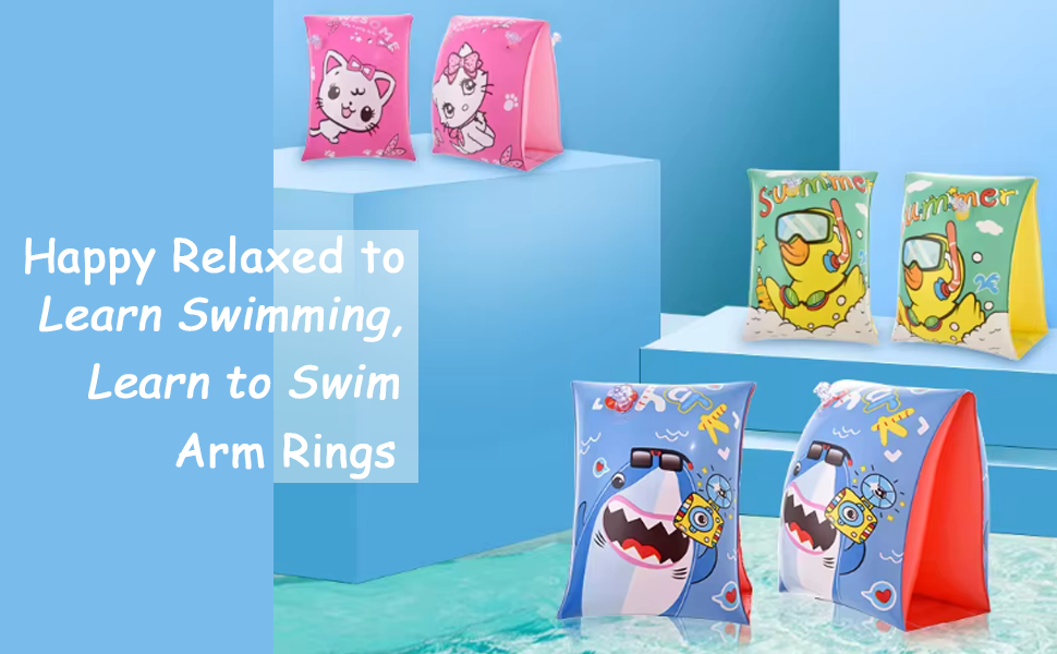 DAYANIDHI-Childrens-Swimming-Armbands-PVC-Swim-Ring-Aewsome-Baby-Patterns-Arm-Fl