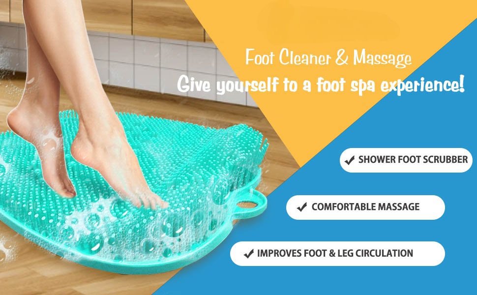 DIVAIShowerFootScrubbersforMassageScrubberFloorShowerMassageMatFootBrushforShowe