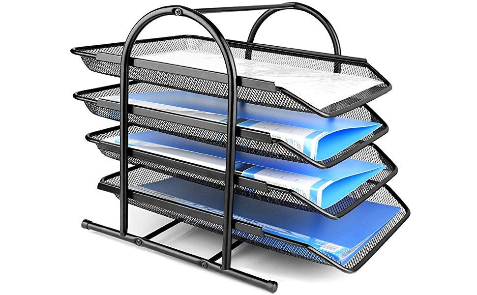 DONDA-Metal-Mesh-4-Tier-Document-Tray-Document-Organizer-for-Office-File-Rack-Ho