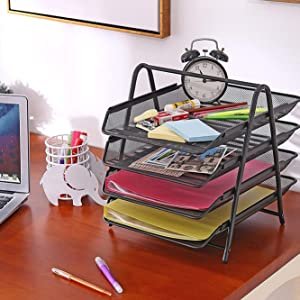 DONDA-Metal-Mesh-4-Tier-Document-Tray-Document-Organizer-for-Office-File-Rack-Ho